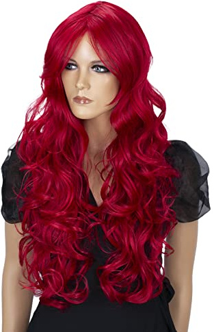 CAISHA Perücke Wig Cosplay Fasching Halloween Rot WLR1