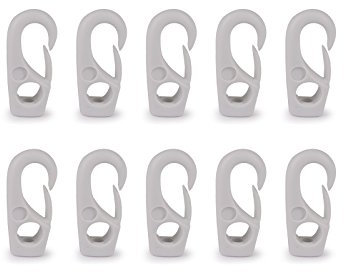 10x Plastikhaken für 6 mm Gummiband, Gummiseil, Planenhaken