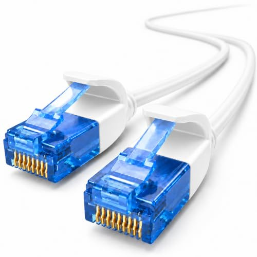 1aTTack.de 660479 Cat6 Cat.6 Kabel Cat Netzwerkkabel 10m - Patchkabel Slim Kabel (Kleiner Durchmesser - sehr flexibel) 1000 Mbit/s - 1 Stück - weiß