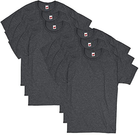 Hanes mens Essentials Short Sleeve T-shirt Value Pack (6-pack) T Shirt, Charcoal Heather, 3X-Large US