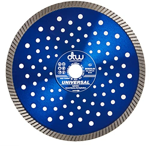 DTW Pro Universal Turbo Diamond Blade - Fast Cutting Hard Material Blade for Concrete Products, Reinforced Concrete, Hard Brick, Marble, Granite & More