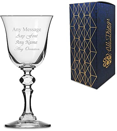Personalised Engraved 155ml Jasmine White Wine Glass Gift Box Wedding Birthday Christmas