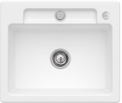 Villeroy & Boch Siluet 60 S Stone White – 3346 02 RW Keramikspüle Exzenterbetätigung