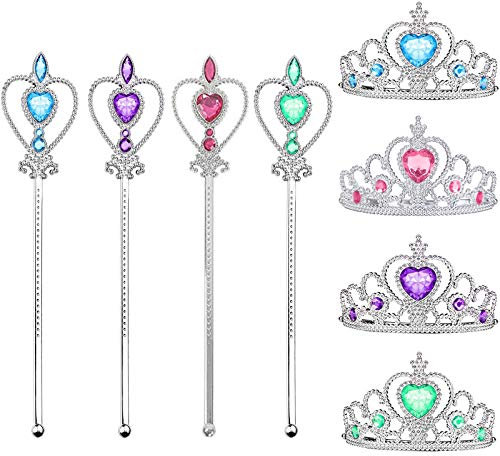 4 Pièces Princesse Couronne, Princesse Diadème, Princesse Dress Up Accessoires Filles Diadème, pour la Décoration de Vacances, les Jeux de Rôle, les Soirées à Thème