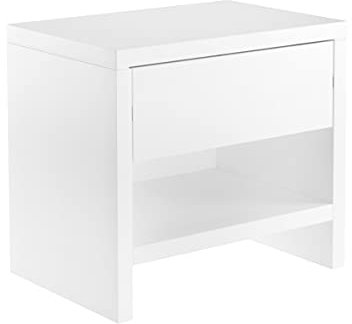 Erst-Holz Nachttisch Buche weiß Nachtkästchen Bettkommode Nachtschrank mit Schublade 90.20-K39W