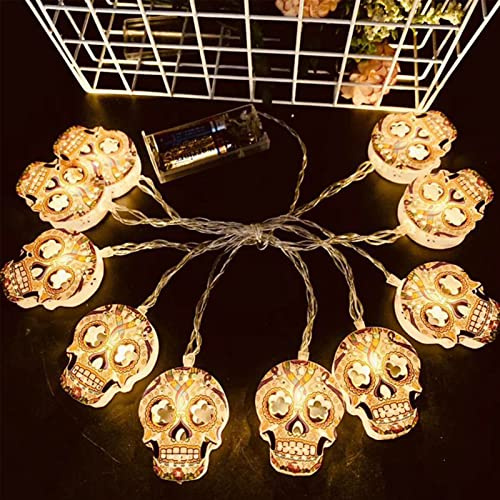 Halloween Deko Lichterkette, Halloween Kürbis Led, Laterne Halloween Dekoration Garten, Elektrisch Halloween Lichter Batterie Outdoor Fensterdeko Amerikanisch Horror Geist Augen Totenkopf Balkon (I)