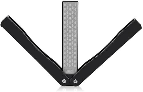 Ecoodisk Dual-Grit Diamond Sharpening Stone 400/600 Grit Knife Sharpening Stone Folding Tool Sharpener for Sharpening Knife Garden Shears,A
