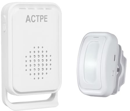 Motion Sensor Doorbell for Business Store Entry Alert Welcome Buzzer Monitor Alarm, Outdoor Door Chime Kit for Home - LED Indicator & Vibration