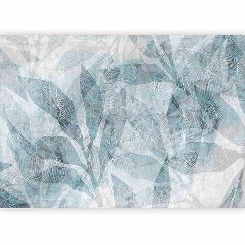 murando PREMIUM Papier peint Feuilles 300x210 cm Décoration Murale XXL Poster Tableaux Muraux Tapisserie Photo Nature Jungle Végétaux Aspect Béton bleu gris a-C-10070-a-c