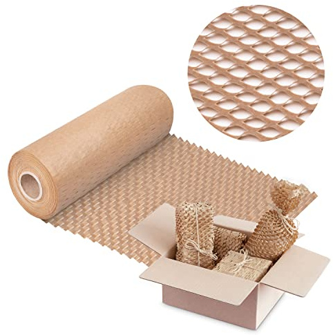 V1 Trade Rotolo di carta da imballaggio 20 cm x 25 m, carta a nido d'ape marrone, rotolo di carta kraft ecologica, cartone ondulato 90 g/m², materiale da imballaggio, materiale di riempimento