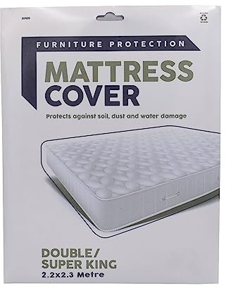 Large MATTRESS COVER Double/King/Superking - (1 Cover) / Furniture Protector - Waterproof, Bed Bug Proof, Polythene Storage Bag for Removal