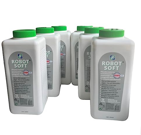 sonntagseifen Handwaschpaste Robot-Soft, 6x 2-Liter-Kartusche, flüssige Handseife, pflanzlich, biologisch, Werkstatt, 12000 ml
