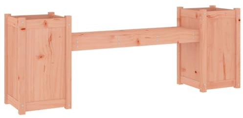 Homgoday Bench with Flower Box 180 x 36 x 63 cm Solid Wood Garden Bench, Bench for Balcony, Terrace and Garden