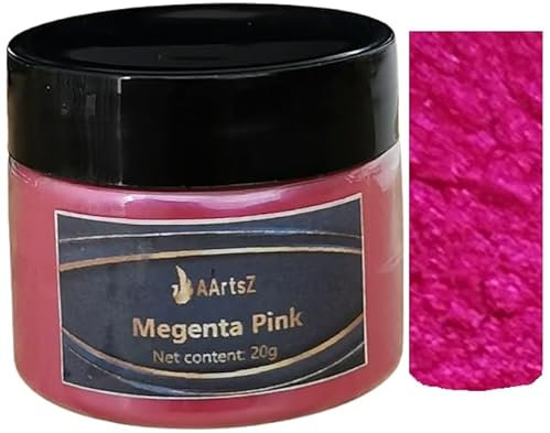 Epoxidharz Farbe Metallic Puder (Magenta Pink) 20g Jar, AArtsZ Mica Powder Pulver, Epoxy Resin Farbe, Farbpigmente, Pigmentpulver für Kosmetisches Qualität, Niveau Lipgloss, Badebomb, Seifenfarben