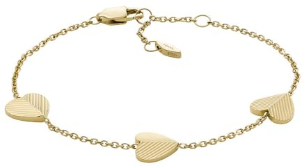 FOSSIL Damen Edelstahl mit Karabinerverschluss schmales Kettenarmband