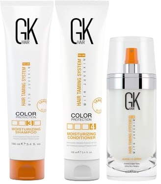 GK HAIR Global Keratin Moisturising Shampoo and Conditioner Set, Travel Size Leave-in Conditioner Spray, All Hair Types