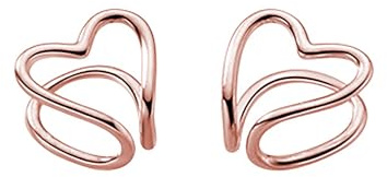 Reffeer Ohrringe aus massivem 925er-Sterlingsilber, Herz, ohne Piercing, für Damen, Ohrringe, Mädchen, Ohrringe, Herz-Ohr-Manschetten-Ohrringe, Clip-on-Ohrringe
