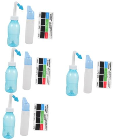 FRCOLOR 4sätze Nasenspülung Multifunktionale Nasendusche Für Erwachsene Und Herzform Nasenspülflasche Temperaturaufkleber Und Sprühflasche Effektive Nasenhöhlen Mit Salzwasserlösung