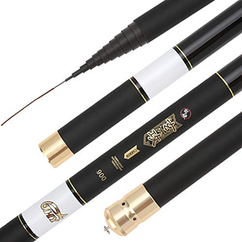 Teleskoprute,Angelrute Extra Lange hohe Kohlenstoff 8m 9m 10m 11m 12m 13m Power Hand Pole Angelrute Ultra Hard Super Light Teleskopstabstift Ersatztipp(Size:Black_10m)