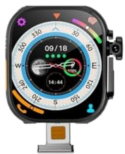 Reloj inteligente Android DW99 S9 Ultra 4G con cámara giratoria, WiFi, GPS, tarjeta SIM, 2.2 pulgadas, reloj inteligente Amoled Play Store (negro, 2+32G)