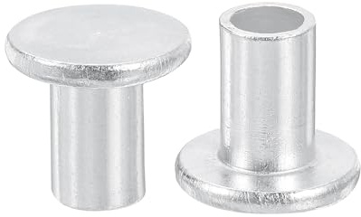 QUARKZMAN 50 Stück Halbhohlnieten 8mm x 12mm Aluminium Silber | Runde Flachkopf Halbhohlniete Metallniete, für Industrie Haushaltsreparatur Befestigung
