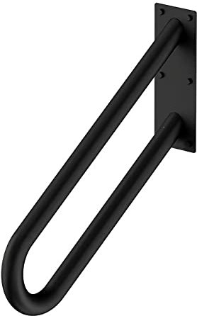 Support mural en acier inoxydable en forme de U pour baignoire, toilettes, surface antidérapante, intérieur ou extérieur, rampe, avec raccords, idéal pour 1 à 3 marches