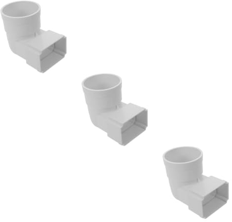 Lurrose 3 Pezzi Quadrato a tubo quadrato adattatore per grondaia estensioni del pluviale della grondaia adattatore per uscita grondaia Accessorio per estensione downspout della grondaia