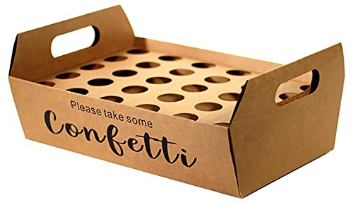 Weriirew Conos de Papel Kraft para Flores, Soporte para Confeti, Bandeja Tipo Caja para decoración de Bodas, 30 Agujeros, marrón