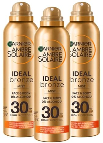 Garnier Ambre Solaire Ideal Bronze LSF 30 – Sonnenschutz für Gesicht und Körper, wasserfest, 150 ml (3)