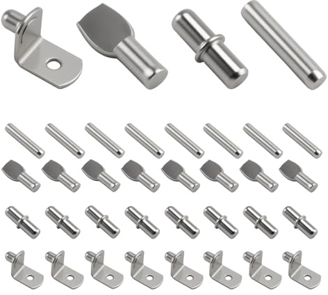 130 supporti per scaffali, 5 &6 mm, 4 stili, in metallo, per ripiani, armadi, librerie, armadietti da cucina, armadietti Staffe A L in Metallo, Pioli Vetro Supporto per Mensola Vetro Supporti Piatti