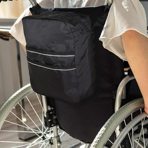 Syengery Sac Pour Fauteuil Roulant | Sacoche Dos Pour Fauteuil Roulant Avec Bandes Réfléchissantes,Sacoche Portable Pour Hôpital Courses Voyage Avion Scooter Adulte Extérieur Rééducation