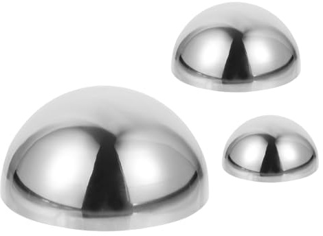 Hohopeti 3 Piezas Bola Media Esfera de Acero Inoxidable Pulido Espejo de Decorativas para Jardín y Hogar Resistente y Duradera Efecto Reflectante Brillante