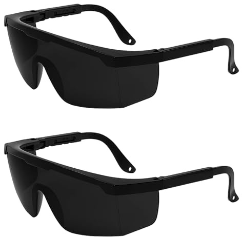RQcMid Laserschutzbrille, 2er-Pack UV-Schutzbrille mit schwarzem Rahmen, Schutzbrille für Rotlichtlampe und Infrarot, Laserschutzglas für Brillenträger