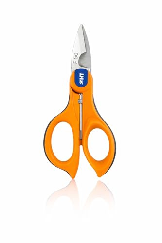 H&T Tijeras de Electricista Profesionales F50 con Crimpadora 1–6 mm – Cortacables hasta 50 mm – Acero Reforzado con Bloqueo de Seguridad - Rasmacor