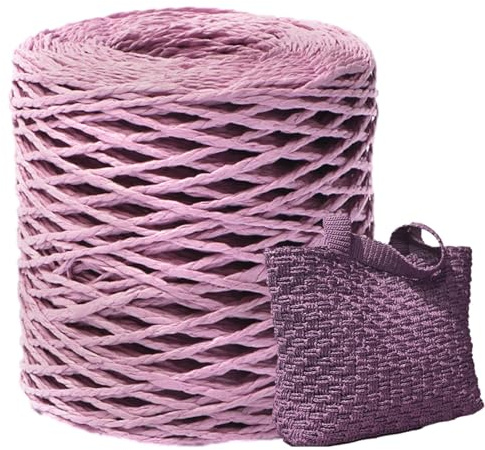 Tktouci Corda di rafia, rafia per l'artigianato,Nastro in di carta per uncinetto - Corda per maglieria in e realizzazione fai-da-te per borse da spiaggia, cappelli, giocattoli e