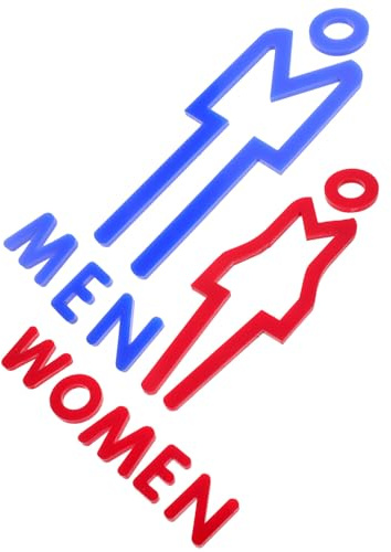 HINTRMENT Cartelli Bagno Adesivi in Acrilico per Porte Toilette Maschili e Femminili, Targhe Segnaletiche Wc Autoadesive per Hotel, Ristoranti e Uffici, Simboli Identificativi Bagni