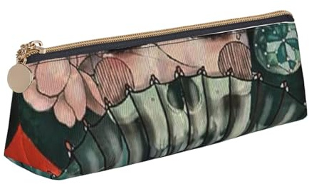 Trousse à crayons et trousse à maquillage en cuir PVC avec fermeture éclair pour l'école, le bureau, les voyages, Geisha japonais., One Size, Cartable