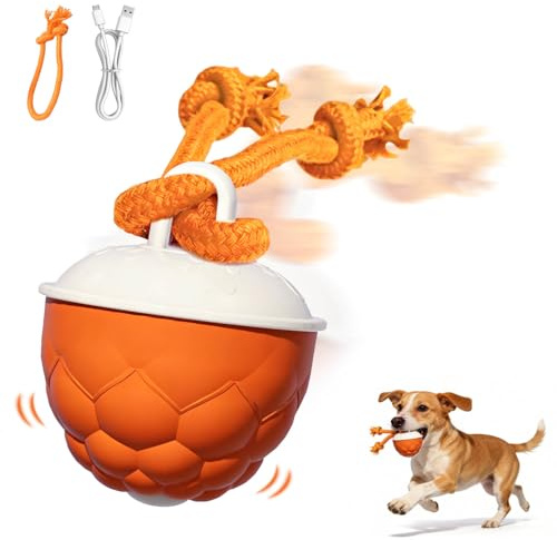 Pelota Interactiva Perro,Juguetes Perros Automático Eléctrico con Movimiento y Rodamiento,3 Modos Sonido de Ladrido Inteligente Juguetes Pelota,Anti Aburrimiento para Perros Pequeños y Medianos
