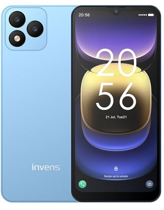 invens NOTE TK01 Smartphone Android 12 4G, 4250mAh Battery, 6.6 HD+ Display, 16MP+5MP Camera, 3+32GB/256GB, Dual SIM/Face Unlock/OTG/GPS Unlocked Mobile Phone-Blue
