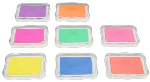 8 Farben Stempel Farbe Set, Waschbare Fingerabdruck Farbe für Papier, Holz, Stoff Basteln - Leicht Reinigbar, Vielfältig Einsetzbar, Ideal für Kinder Kreative Projekte