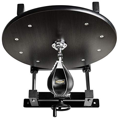 Deluxe Speedball plattform Set inkl. roterande kullager svart och läder boxninglampa medium svart/boxningsanordning för väggmontering BCA-38