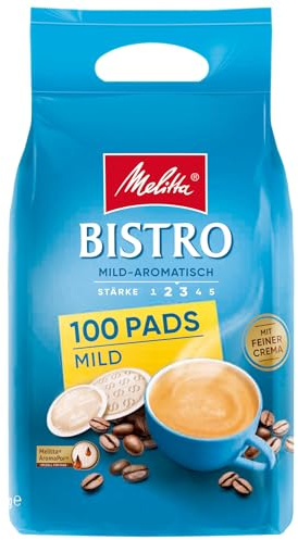 Melitta Café Bistro - Café torréfié en dosettes, 100 dosettes, torréfaction douce, torréfié en Allemagne, doux et aromatique