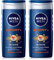 NIVEA MEN 3 in 1 Sport Duschgel (2 x 250 ml), Herren Duschgel für Körper, Gesicht und Haar, sanfte Reinigung nach Sport, revitalisierende Duschseife & Frische 24h