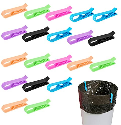 20 pièces Clip Fermeture poubelle Supports de pince à clip en plastique pour poubelle de poubelle de cuisine Poubelle Clip Couleur Aléatoire