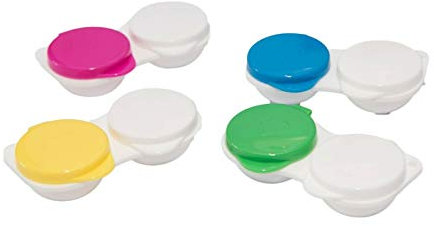 SPORTS WORLD VISION 12PC Flip-Top Flat Contact Lens Cases | Portable Travel Contact Lens Storage Box | Lightweight Durable Bulk Buy Contact Lens Solution Holders with Mix Color Set