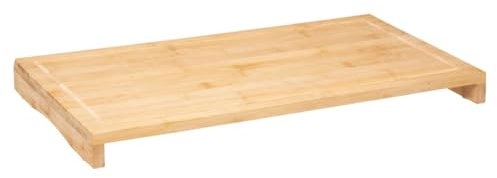 5five - Cache plaque 52x28 cm en Bambou 2-en-1. Planche à découper en Bois et Protège Plaque - Compatible Induction Gazinière Vitrocéramique