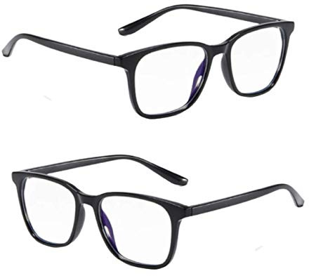 Blue Light Blocking Glasses x2 Pairs Generise Unisex Anti Glare Computer Gaming Glasses for Men & Women - Helps Prevent Headaches & Eye Strain - Lightweight, Fashionable Blue Light Glasses