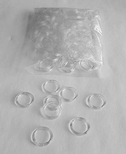 myraumdesign 100 Ringe transparent 13/18 mm zum Basteln oder Gardinenringe z.B. für Raffhaken