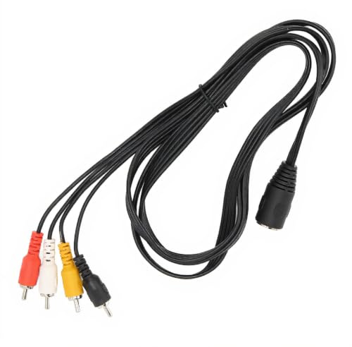 MIDI DIN 5 Pin Female to 4 X Phono Male Cable Cord Audio Stereo Adapter Extender for CDs, Tape Decks and Other Playback Devices, 1.5m/4.9ft