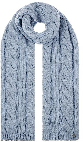 LIERYS Soft Merino Strickschal Damen One Size (ca. 180 cm x 30 cm) - Schal mit hohem Merinowoll-Anteil - einfarbiger Damenschal - Herbst/Winter hellblau One Size